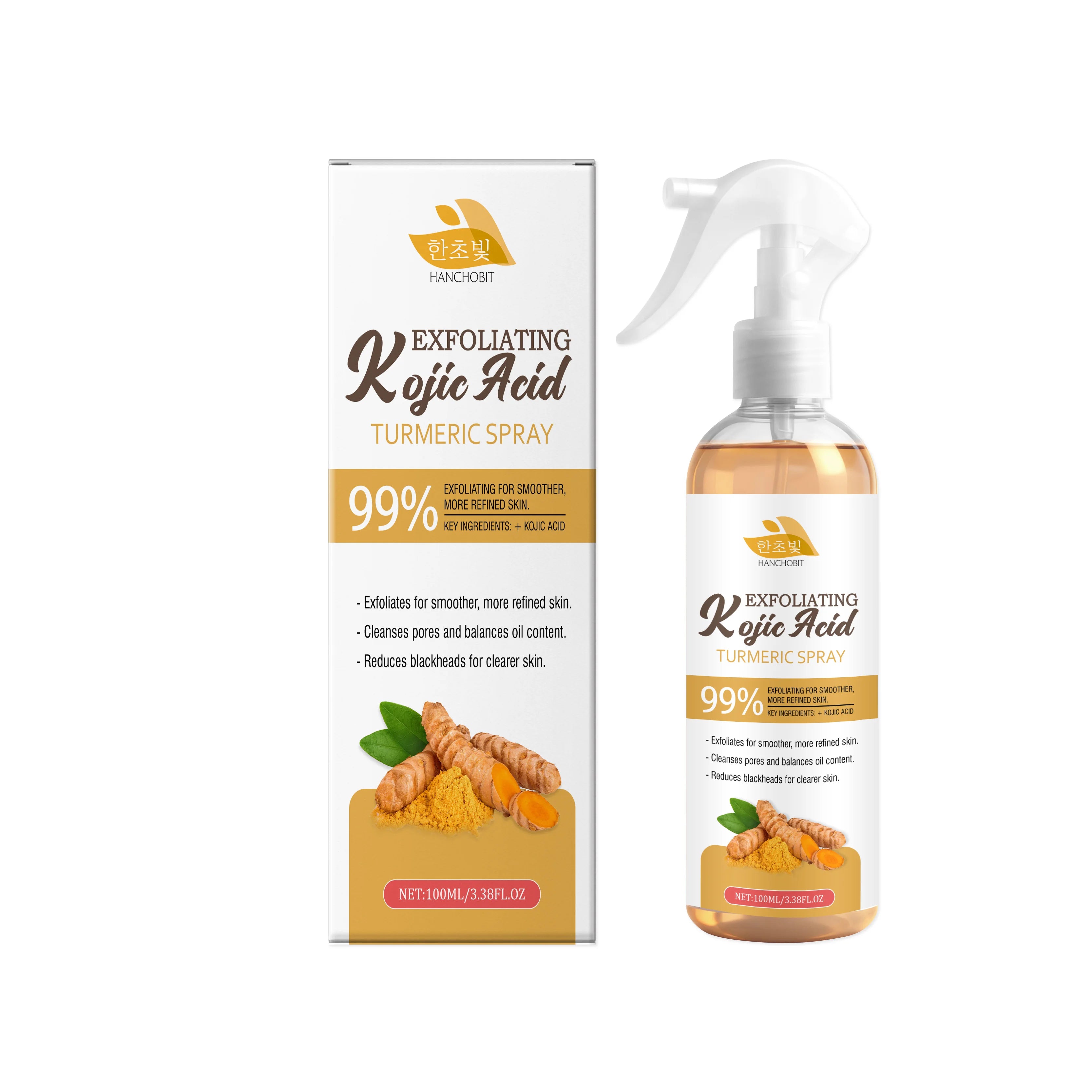 Kojic Acid Turmeric Exfoliating Spray Brightening Facial Mist - 16
