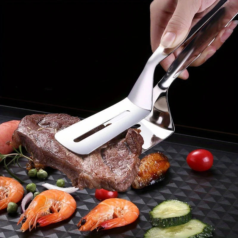 Stainless Steel Steak Spatula Tongs Multifunctional Kitchen Grill Clamp - 16