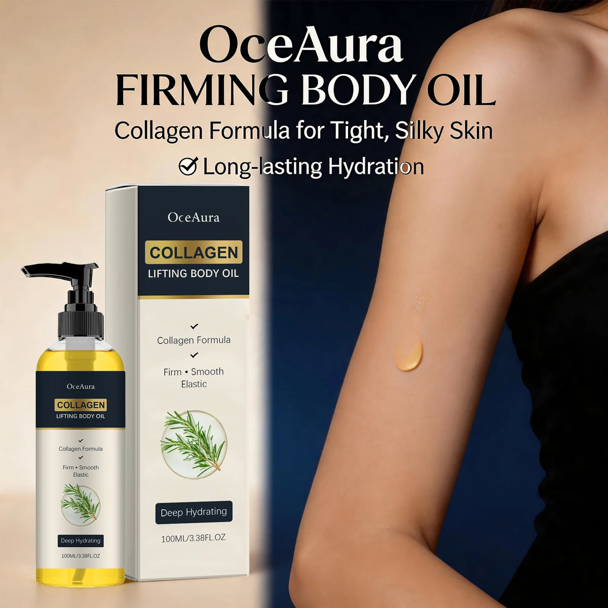 Collagen Lifting Body Oil Firming Moisturizer Rosemary Massage Oil