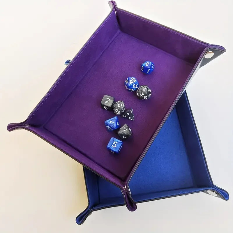 Foldable Leather Dice Tray Collapsible Valet Storage Organizer Box - 2