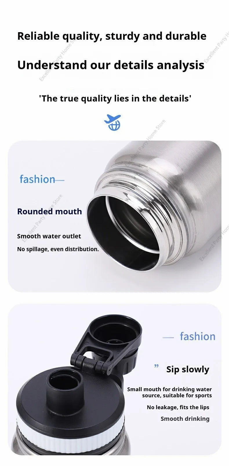 Insulated Stainless Steel Vacuum Flask Thermal Water Bottle Sport Cup