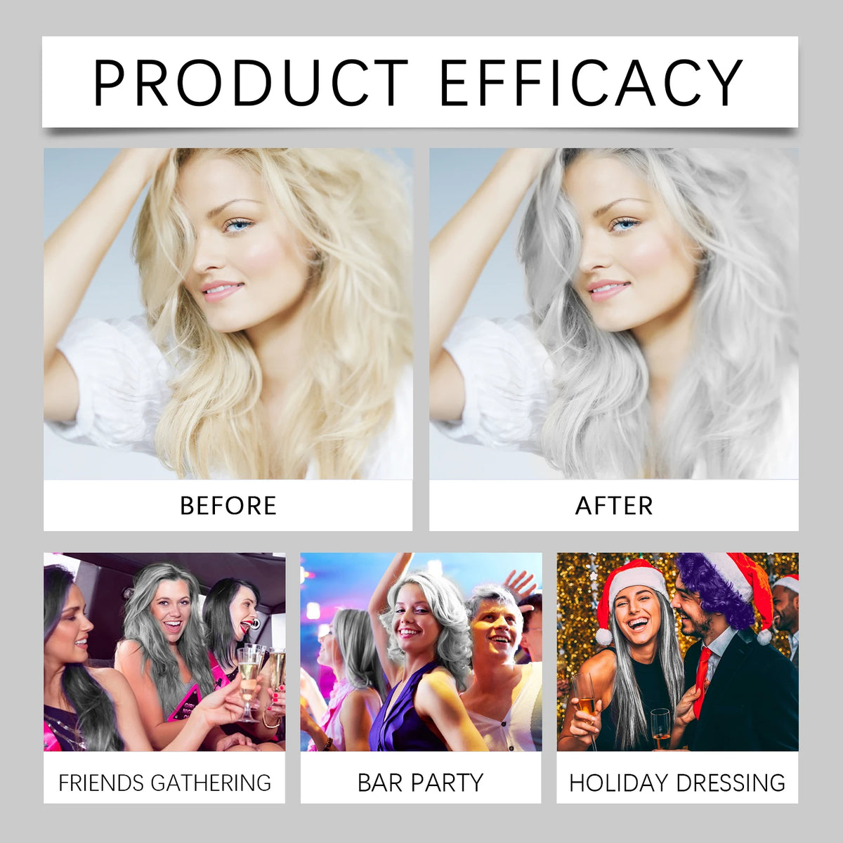Gray Hair Dye Permanent Coloring Cream Silver Shampoo