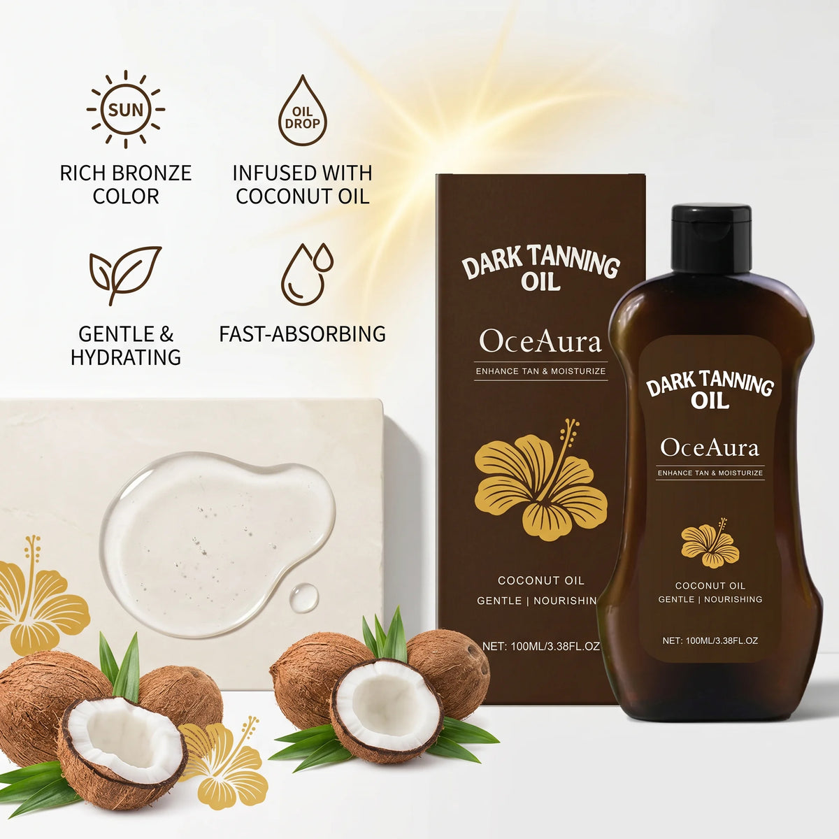 Coconut Oil Dark Tanning Oil Sun Lotion Deep Bronze