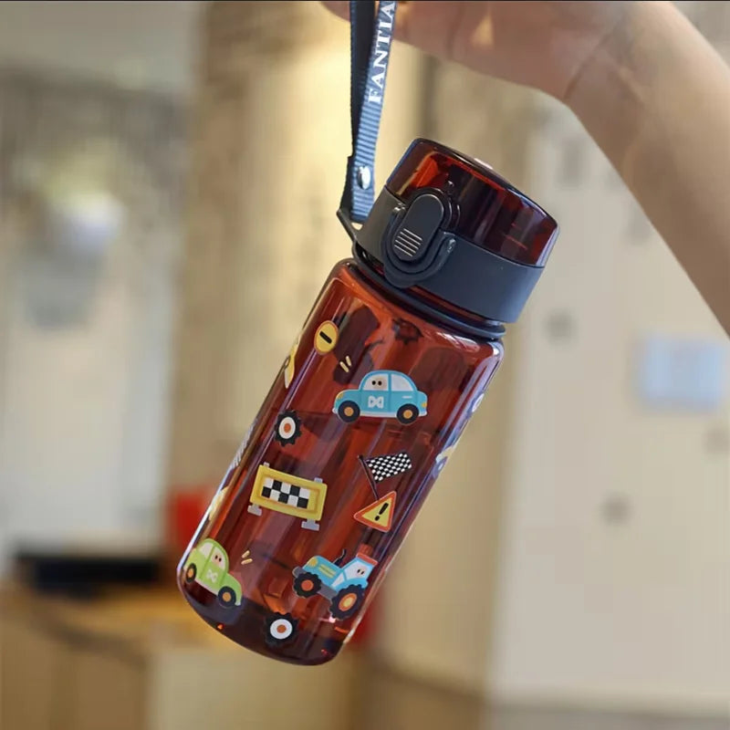 400ml Portable Water Bottle Cute 3D Printed Sport Drinkware with Strap - 5