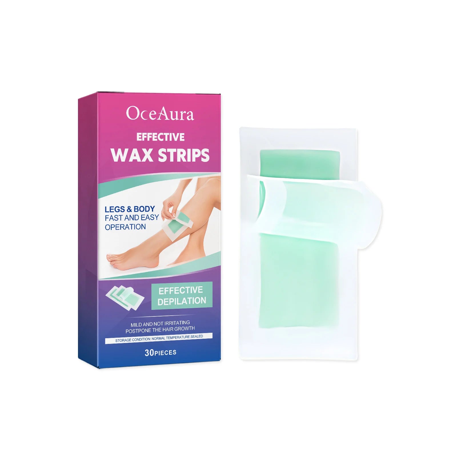 OceAura Full Body Depilatory Wax Strips for Smooth Hair Removal - 18