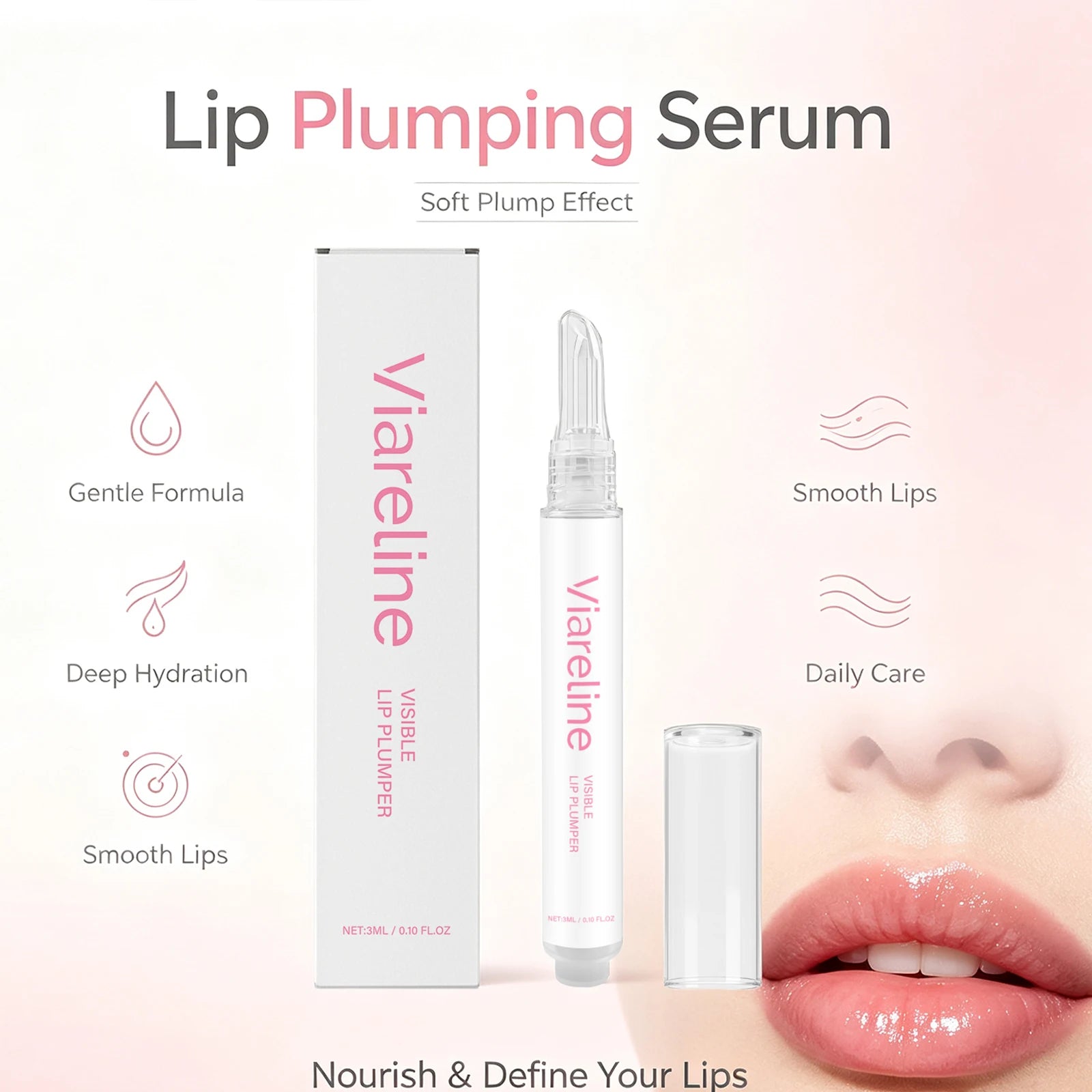 VIARELINE Hydrating Lip Plumper Gloss & Smoothing Serum - 5