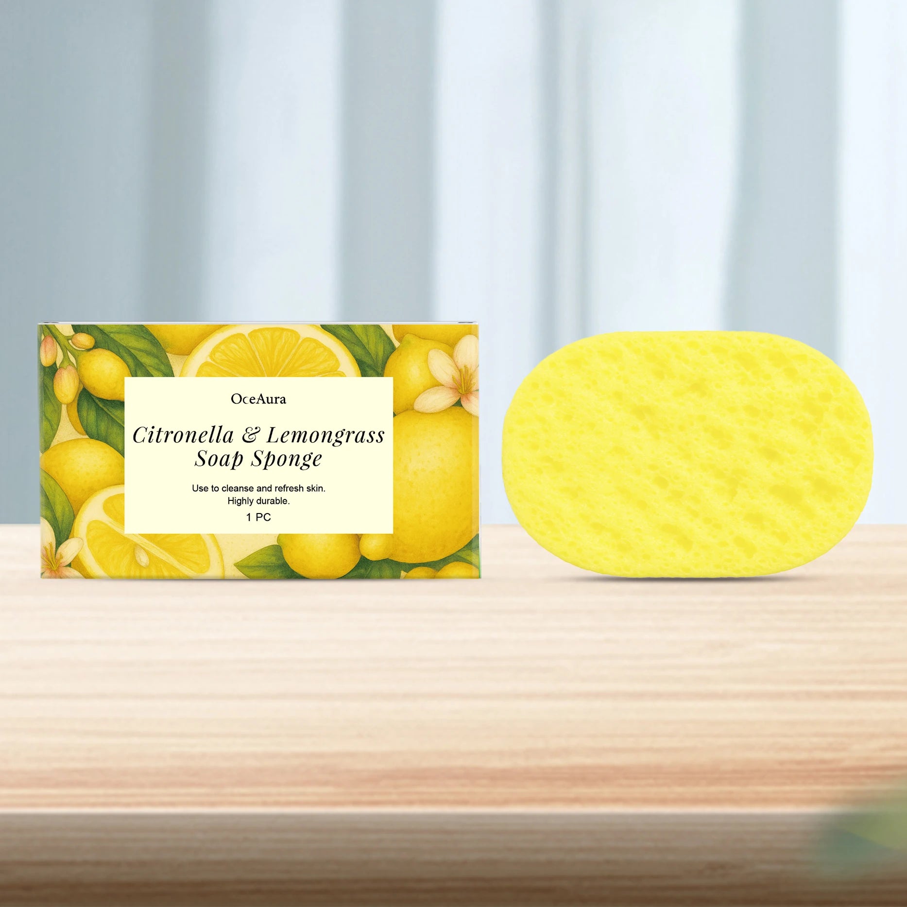 Lemongrass Lemon Exfoliating Bath Sponge Body Cleansing Tool - 7