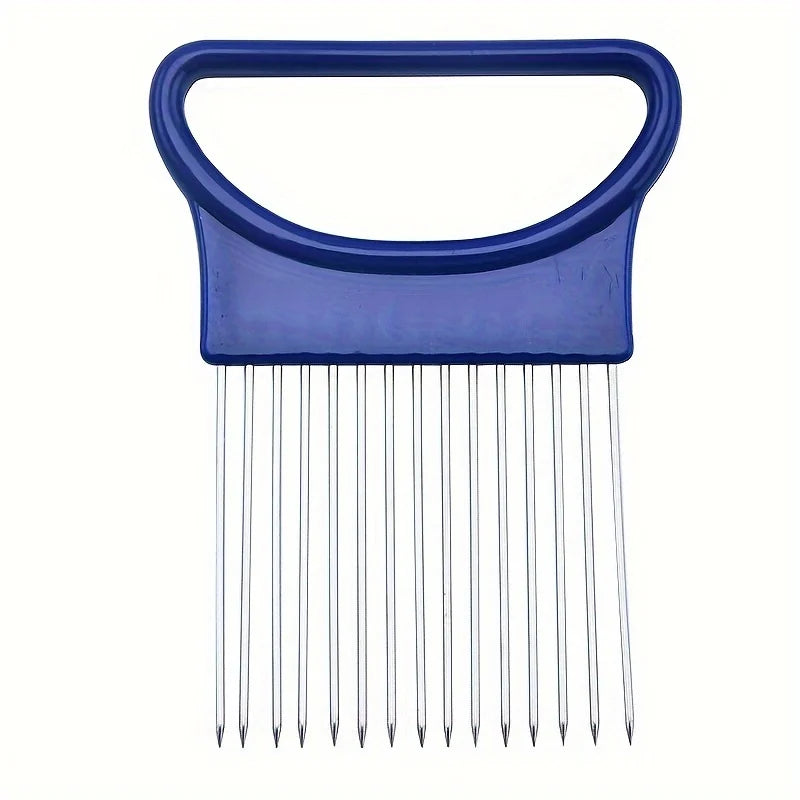 Stainless Steel Onion Holder Slicer Vegetable Fruit Cutting Assistant Tool - 14