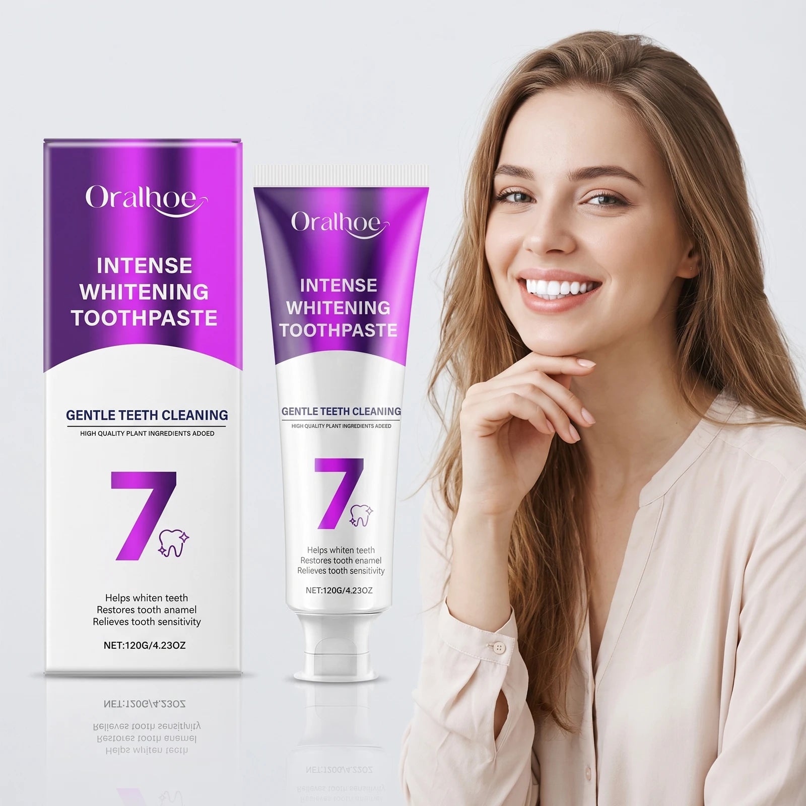 Oralhoe Whitening Toothpaste Stain Removal Plaque Enamel Repair - 2