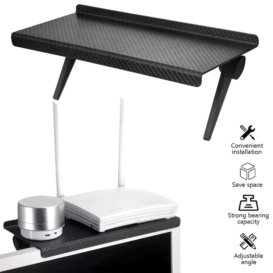Adjustable TV Screen Top Shelf Monitor Storage Rack Organizer Stand - 7