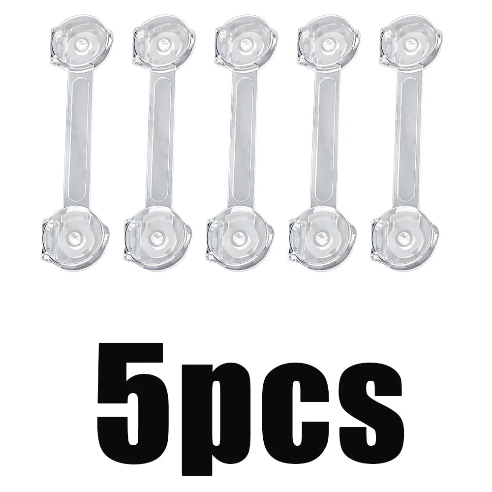 Child Safety Cabinet Locks Transparent Anti Pinch Strap Security Latches - 14
