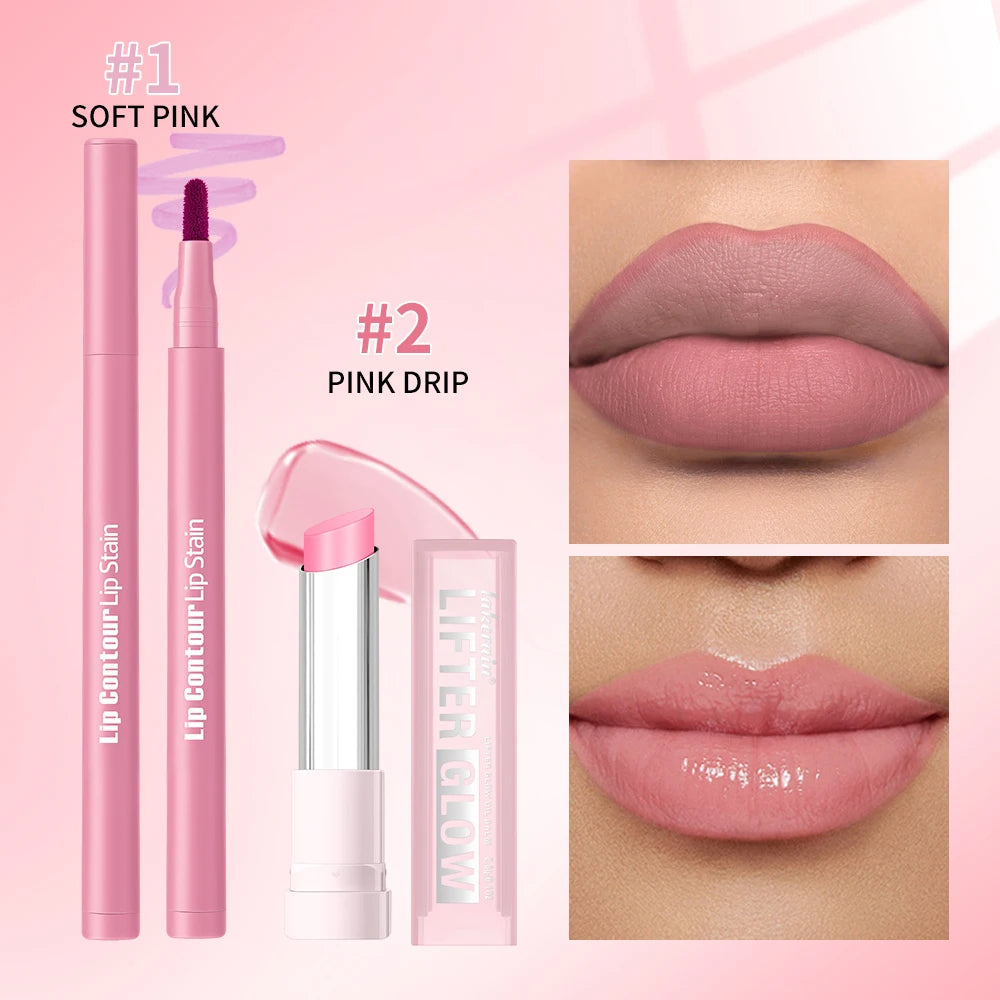 Lip Liner Pencil & Moisturizing Lip Balm Makeup Kit