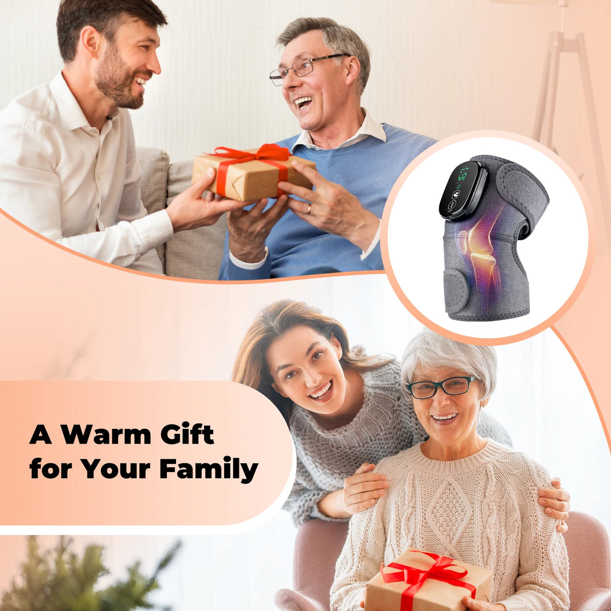 Cordless Heated Knee Massager and Heating Pad