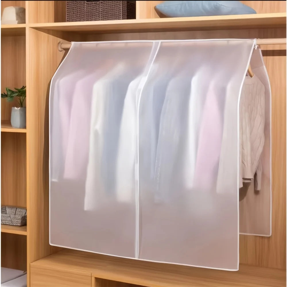 4pcs Garment Bag Set Translucent Clothes Dust Cover Hanging Organizer - 2
