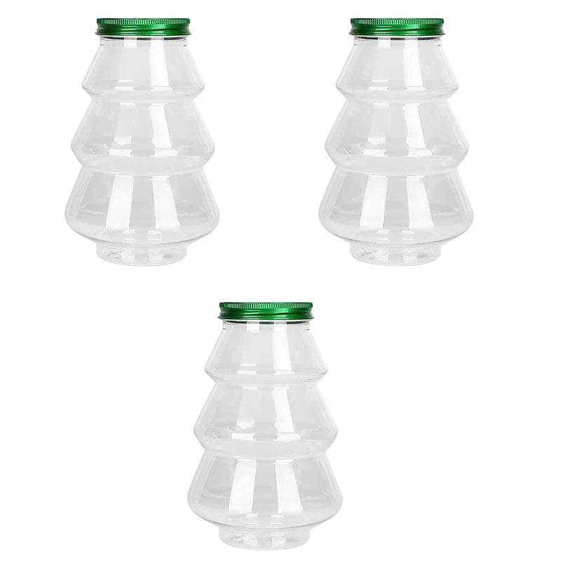 500ml Snowman Christmas Milk Juice Bottles Reusable Plastic Drink Cups - 12