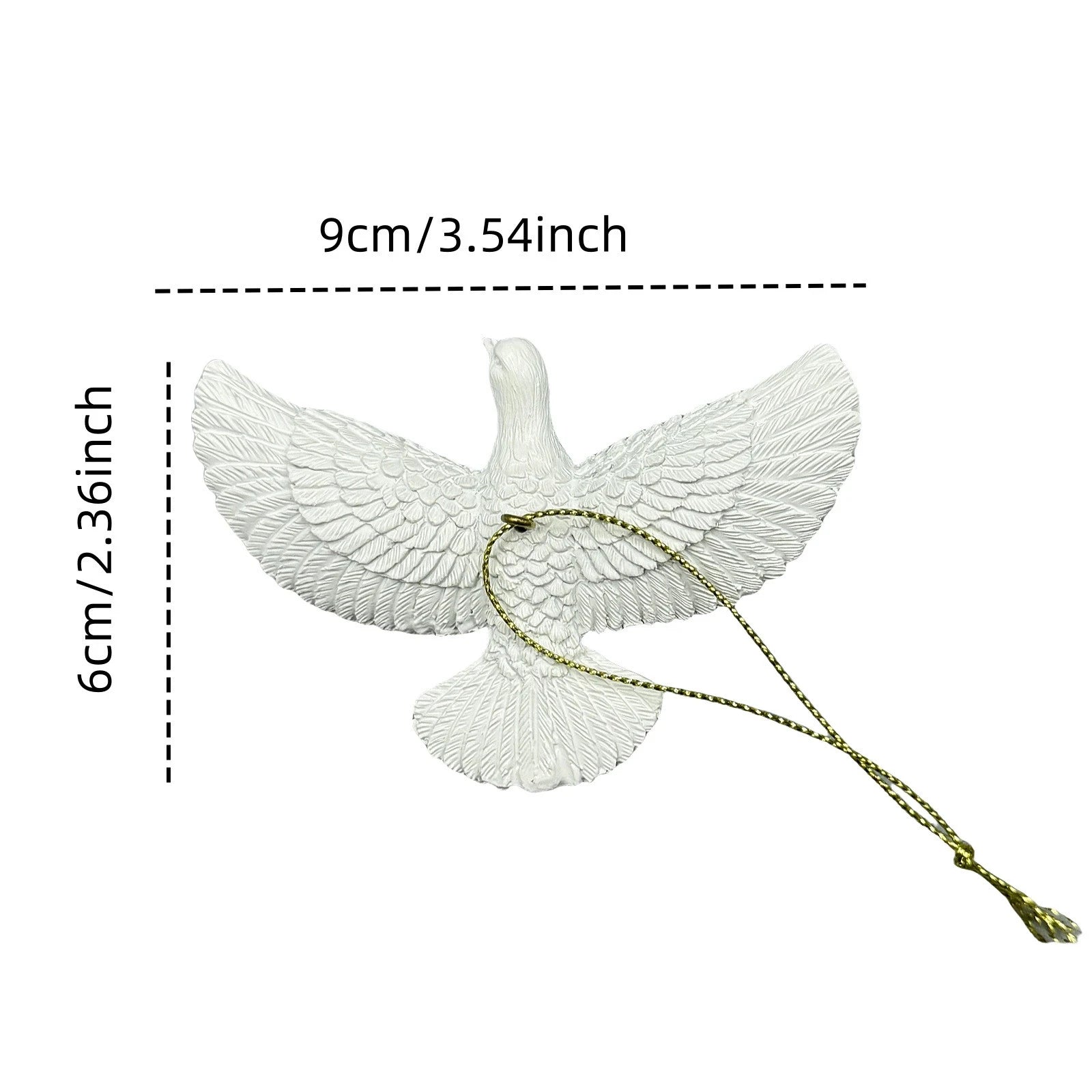 Peace Dove Christmas Ornaments Resin Hanging Tree Decor Gift Set - 6