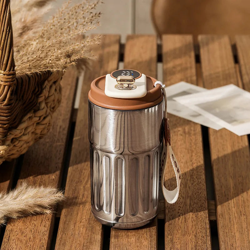 Smart Stainless Steel Coffee Mug with LED Temperature Display Travel Flask - 26