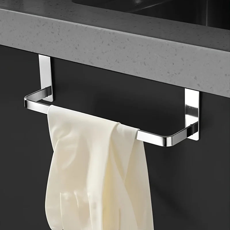 Over Cabinet Towel Rack Stainless Steel Bathroom Kitchen Storage Hanger