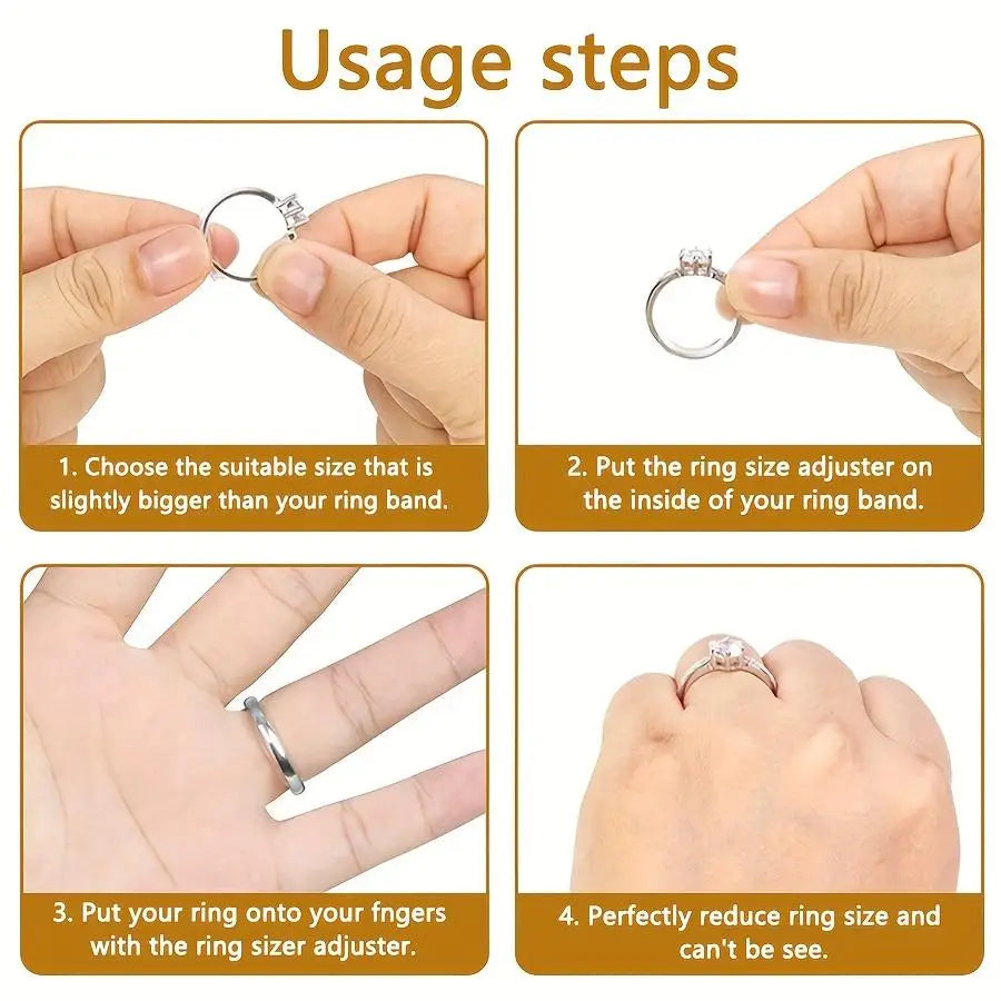16pcs Invisible Ring Size Adjuster Silicone Ring Guard Sizer Retainer