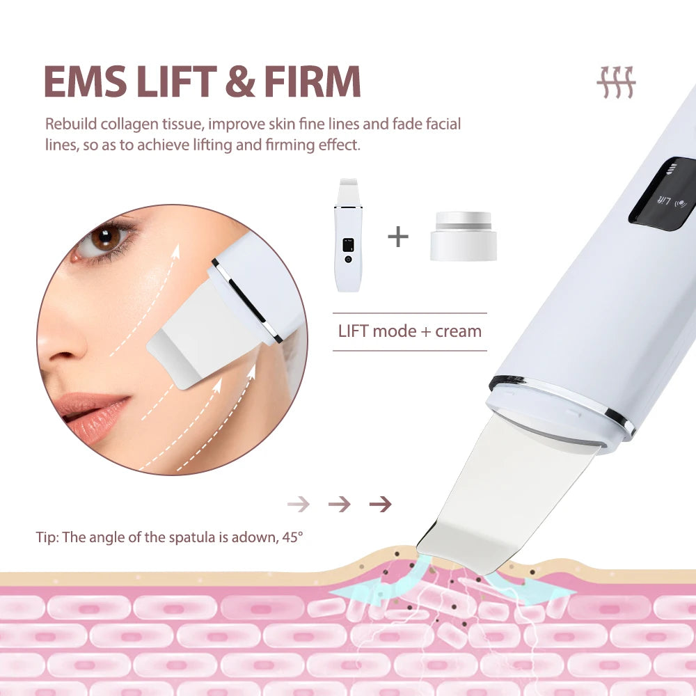 Ultrasonic Skin Scrubber Facial Pore Cleaner and Lifting Machine - 10
