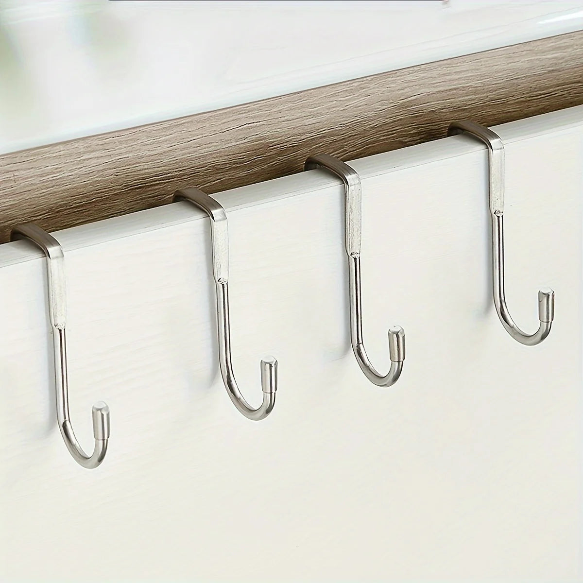 Stainless Steel Over Door Hook Double Hanger for Kitchen and Bathroom - 13