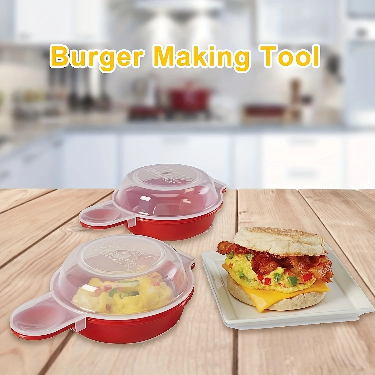 2PCS Microwave Egg Cooker Poacher Nonstick Fast Breakfast Maker Tool
