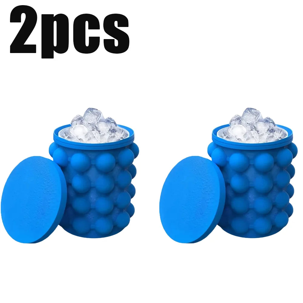 2-in-1 Silicone Ice Cube Mold and Portable Ice Bucket for Drinks - 18