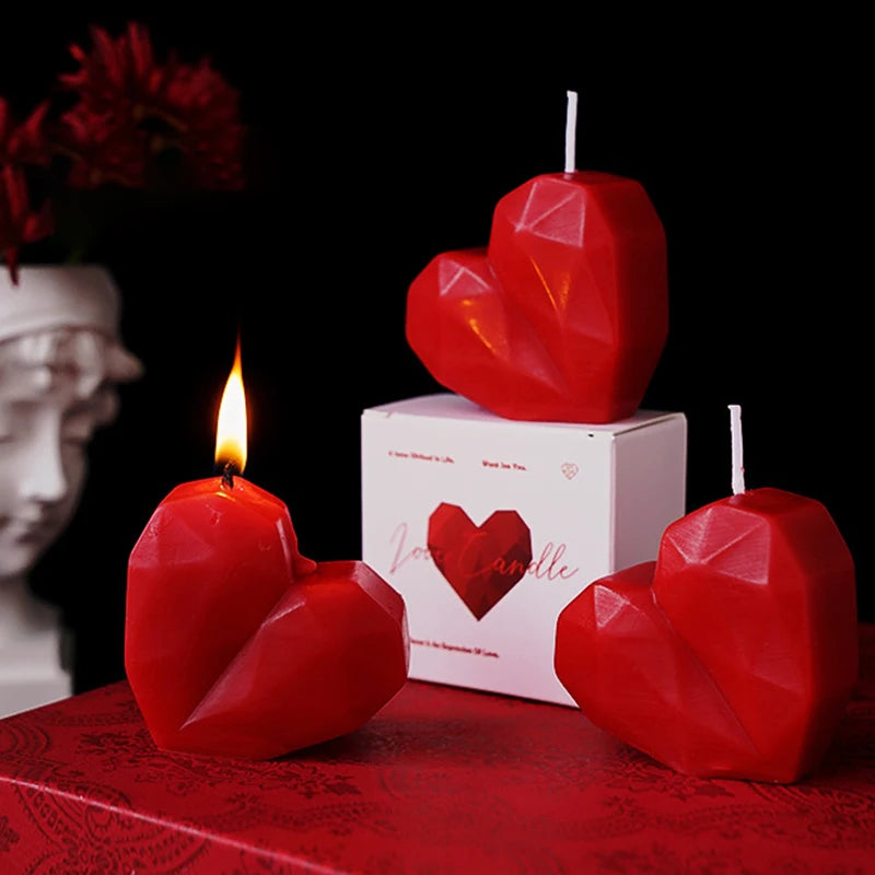 2pc Heart Shaped Scented Aromatherapy Candles Romantic Valentine Gift