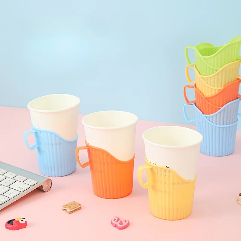 Reusable Disposable Paper Cup Holder Anti Scalding Sleeve Set - 2