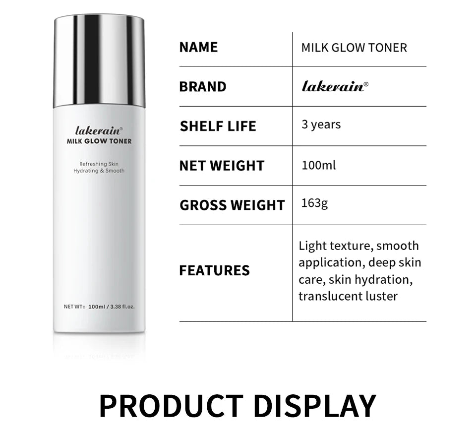 Milk Glow Toner Brightening Skin Care Face Hydration