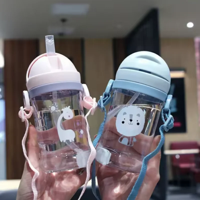 Kids 350ml Gravity Straw Cup Leakproof Training Feeding Bottle - 3