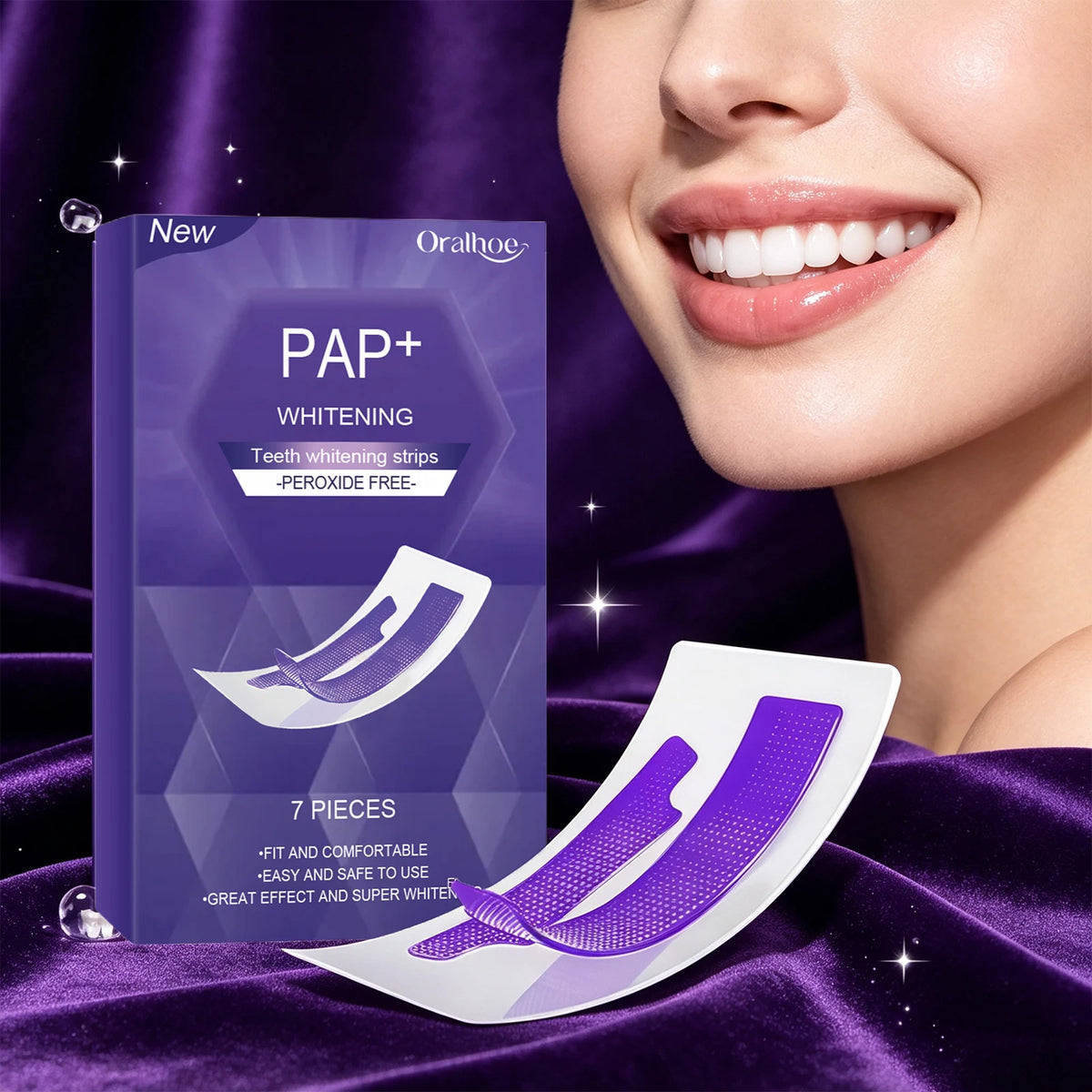 Teeth Whitening Strips Peroxide Free Stain Removal Bleaching Tool