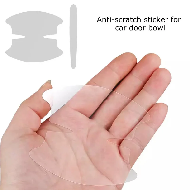 8Pcs Carbon Fiber Car Door Handle Protector Scratch Guard Film Sticker