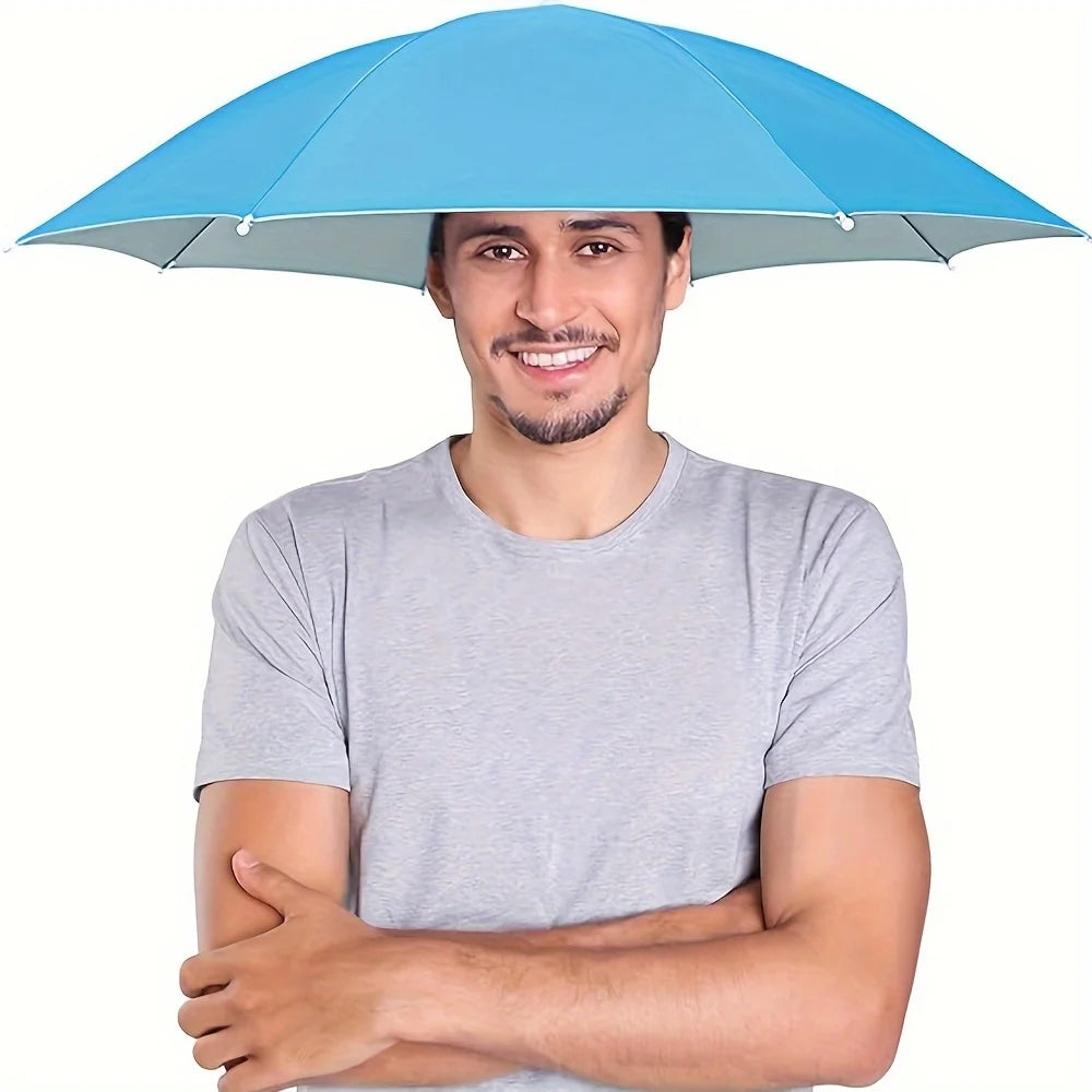 Hands Free Umbrella Hat Sun Rain Protection Headgear for Outdoor Fishing - 19