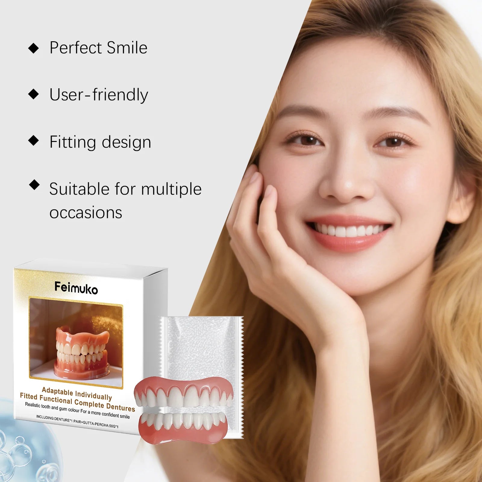 Denture Silicone Kit Soft Liners False Teeth Set - 10