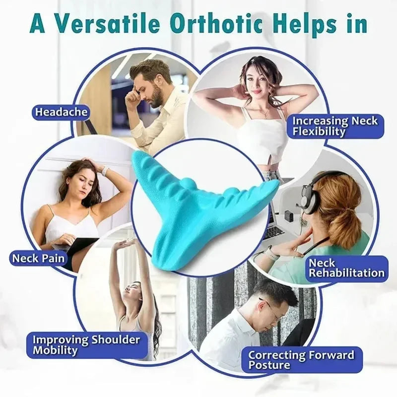 Neck and Shoulder Relaxer Cervical Traction Pillow Massage Stretcher - 5