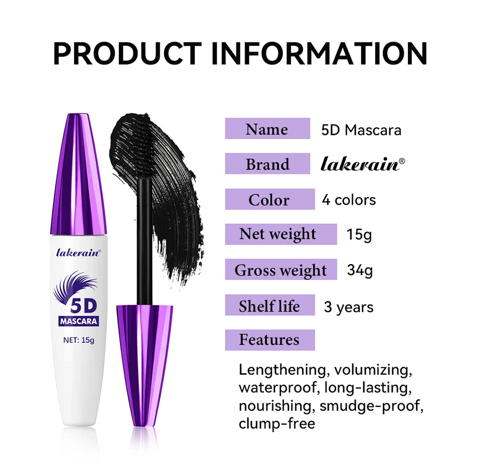 5D Waterproof Lengthening Mascara Volumizing Eyelash Cosmetics - 16
