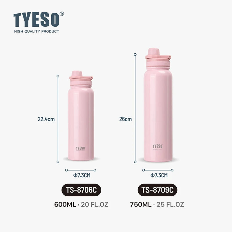 TYESO Stainless Steel Vacuum Insulated Water Bottle Travel Flask
