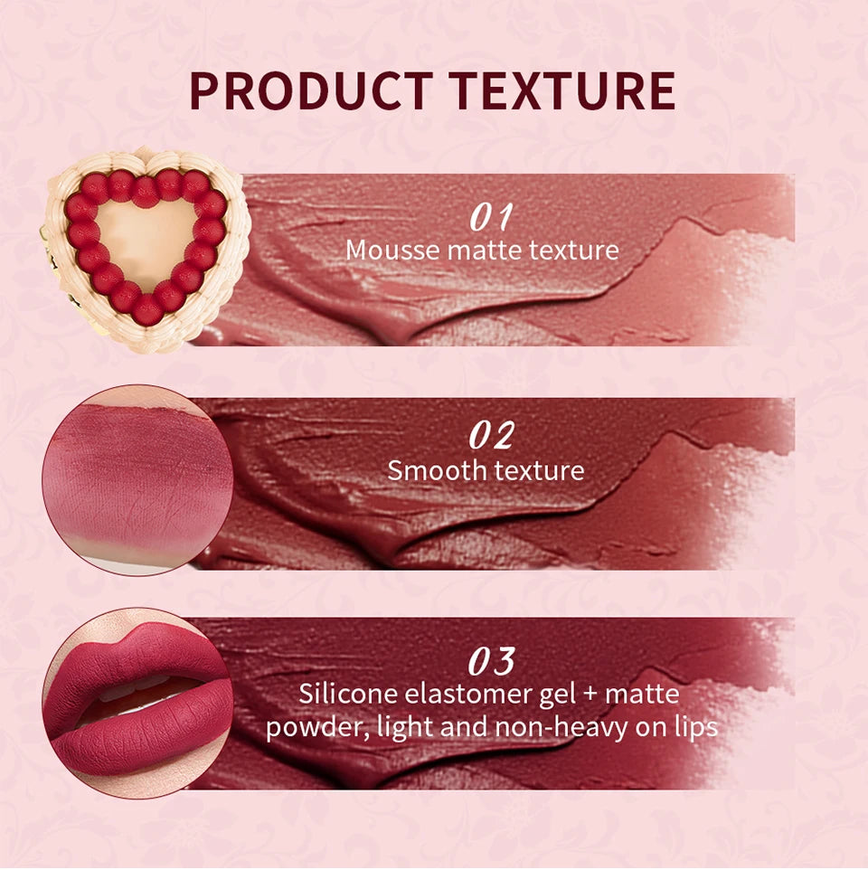 Strawberry Cake Lip Mud Matte Velvet Lipstick