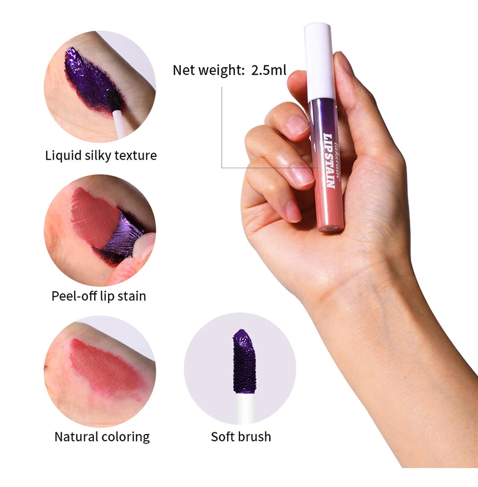 Peel Off Lip Gloss Long Lasting Waterproof Lip Tint Stain