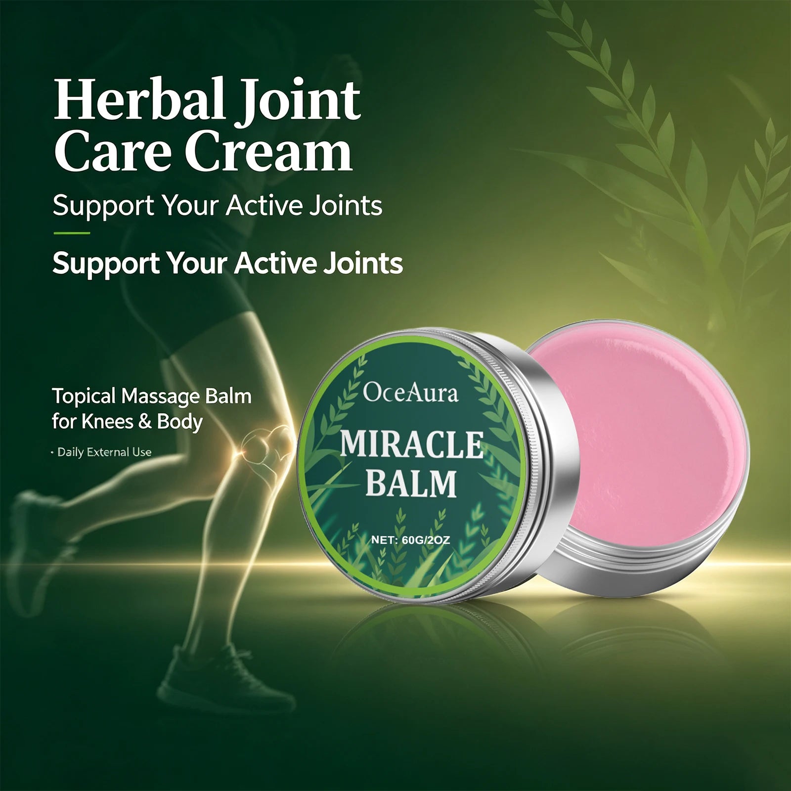 OceAura Herbal Body Massage Balm Miracle Muscle & Joint Relief Cream - 5