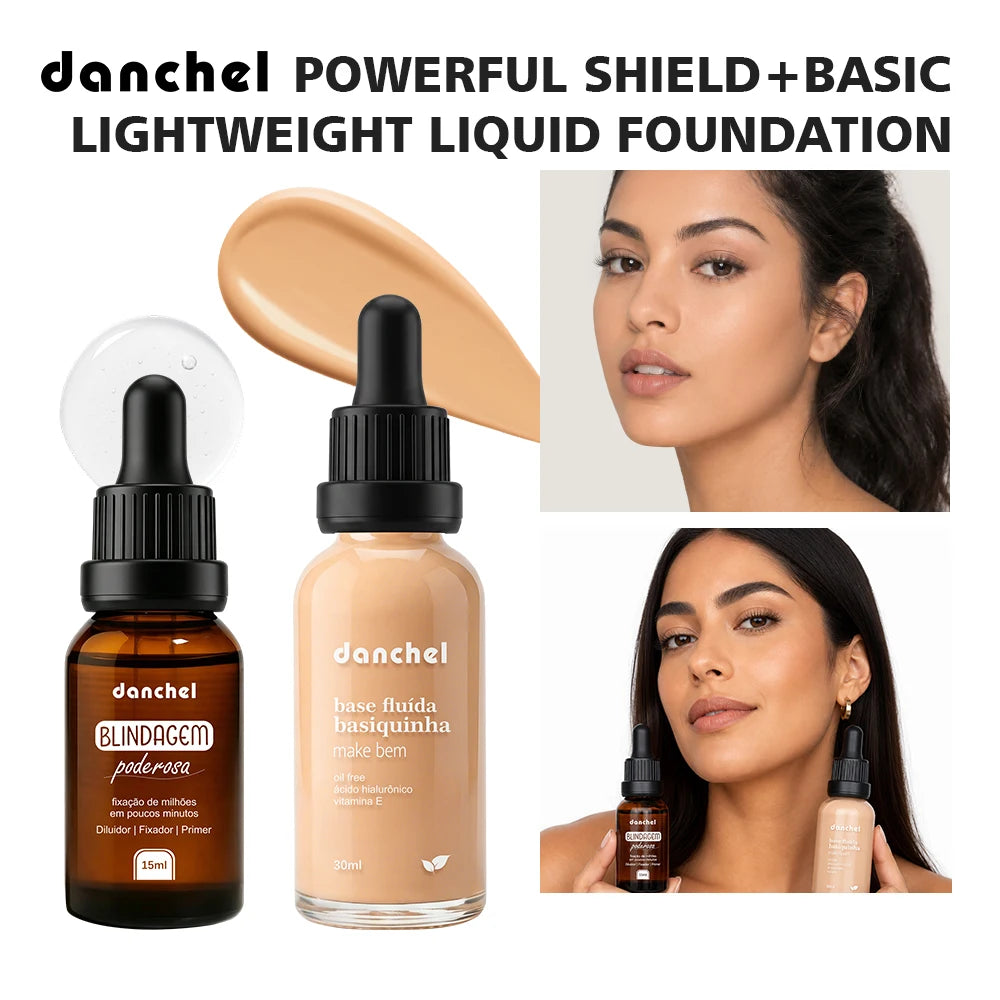 2pcs Waterproof Primer Serum and Liquid Foundation Makeup Set - 1