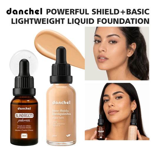 2pcs Waterproof Primer Serum and Liquid Foundation Makeup Set
