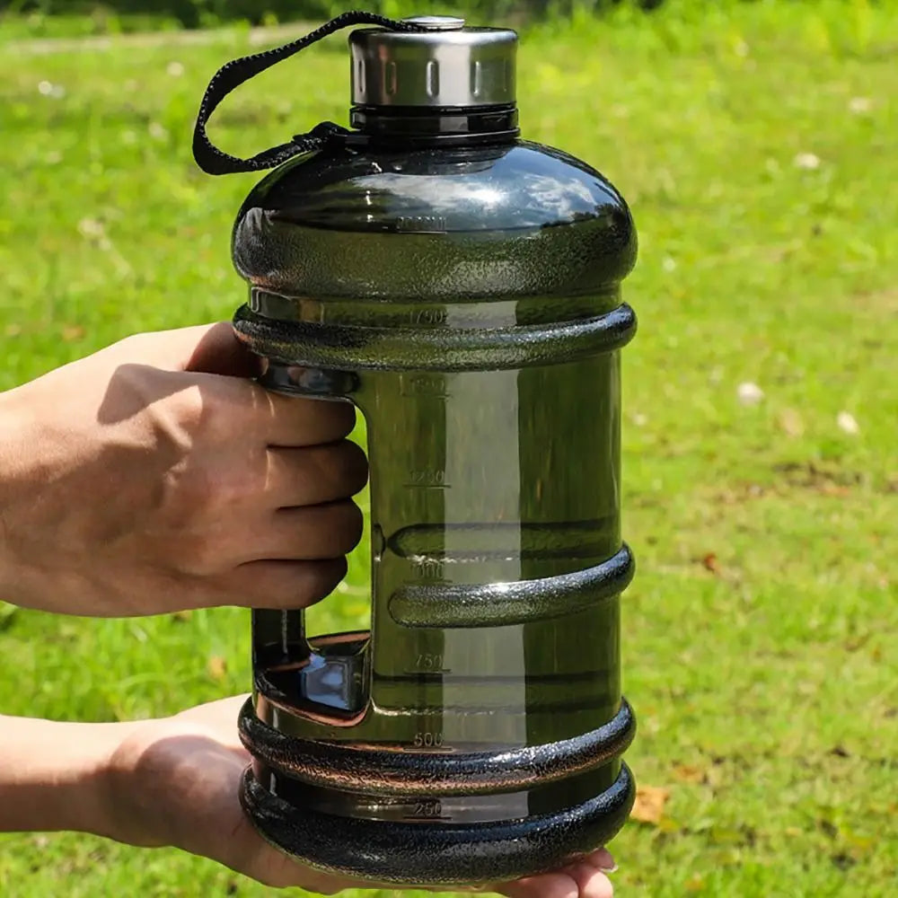2L Large Sports Water Bottle Portable PETG Fitness Jug with Handle - 4