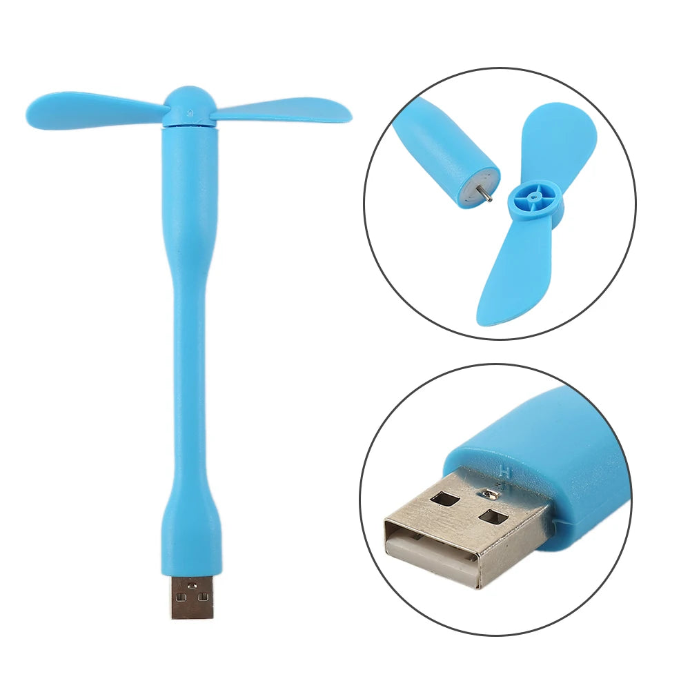 Portable Mini USB Fan Flexible Cooling Gadget for Laptop and Power Bank
