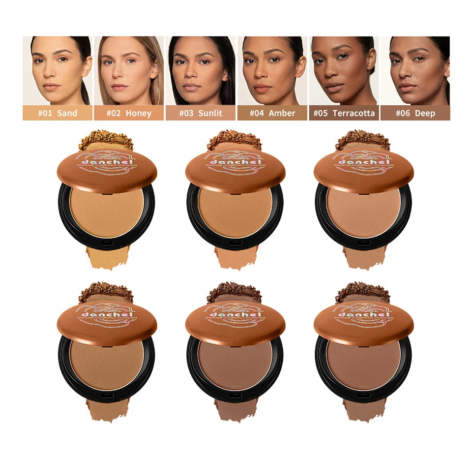 Matte Bronze Compact Powder Natural Setting Makeup - 8