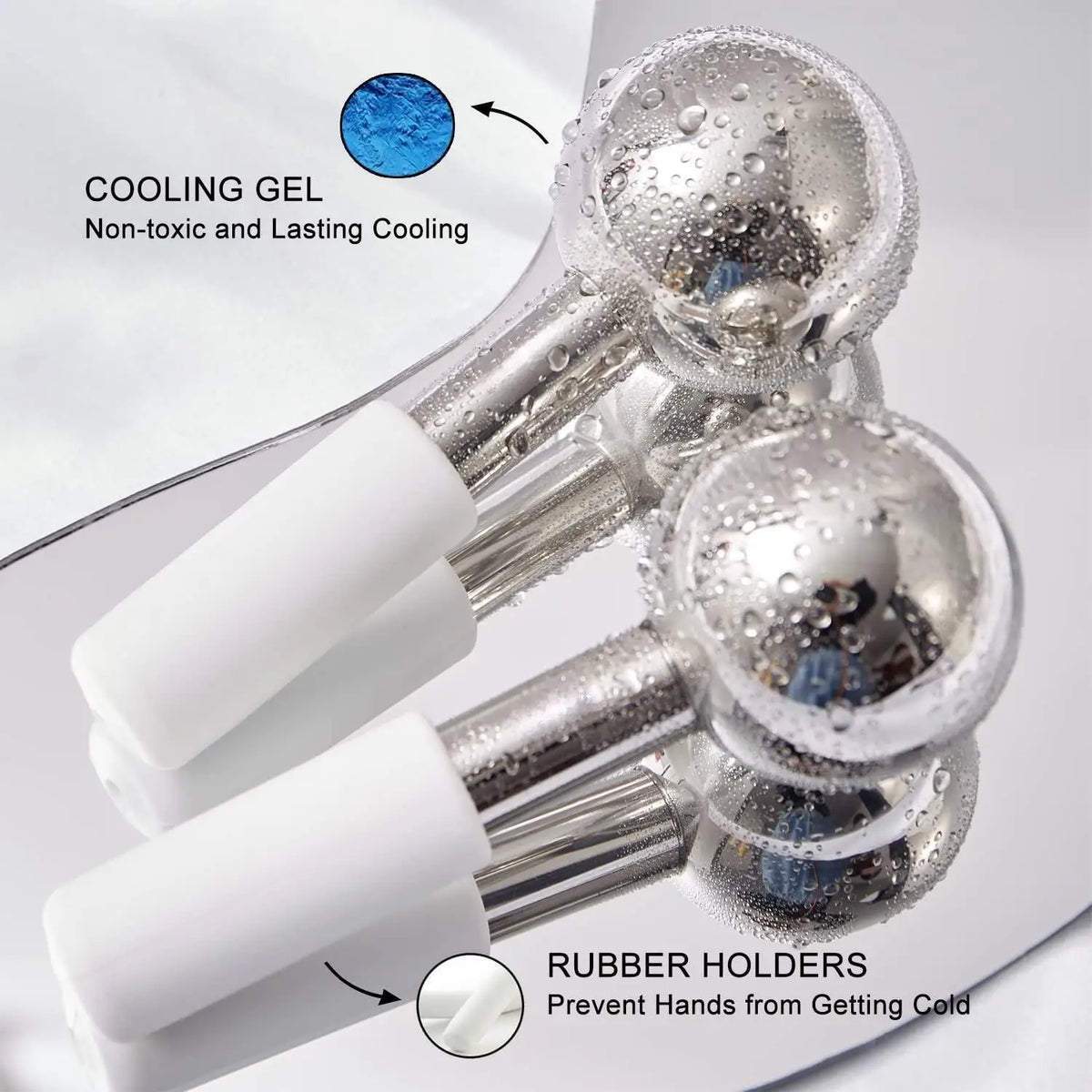 Stainless Steel Ice Globes Facial Cryo Sticks Cooling Roller