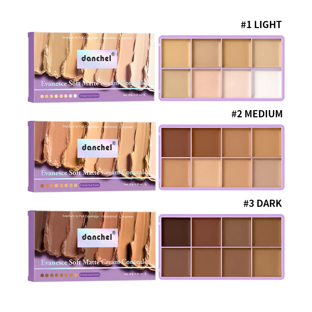 8 Shade Cream Concealer Palette Waterproof Full Coverage Makeup Kit