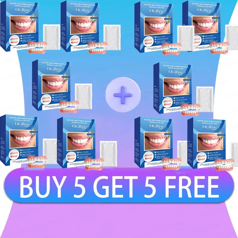 Silicone Dentures Full Set Soft Upper And Lower Fake Teeth - 8
