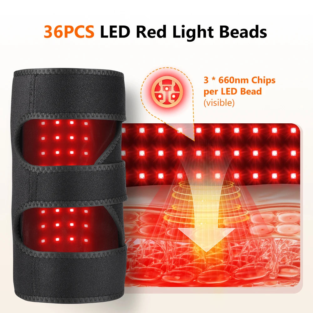 Red Light Knee Wrap Heated Brace USB Electric Pad - 8